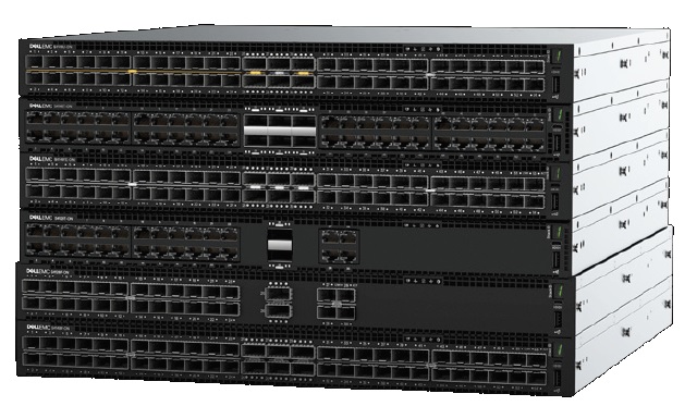 Five 1 RU switches stacked together for the photo. These are independent switches