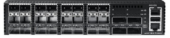Front panel of a half width 1RU switch