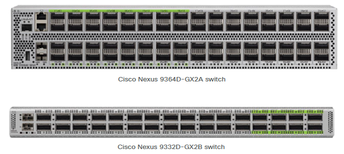 front panel view of two switches