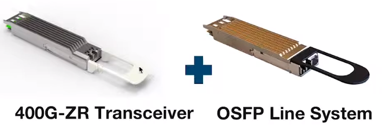 picture of a transciever and line amplifer in OSFP packages